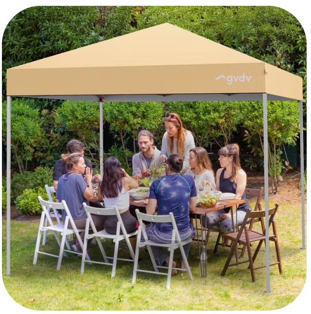 GVDV Canopy Tent, 10x10 ft Easy Pop up Outdoor Canopy Tent, Portable Straight Leg Gazebo Instant Canopy