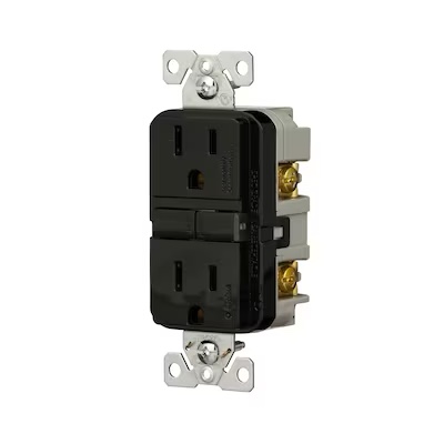Eaton 15 -Amp 125-volt Tamper Resistant GFCI Residential Decorator Outlet , Black