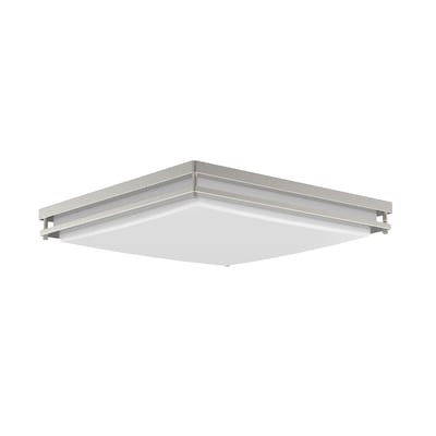 allen + roth sade 1 -light 18-in brushed nickel integrated led flush mount light