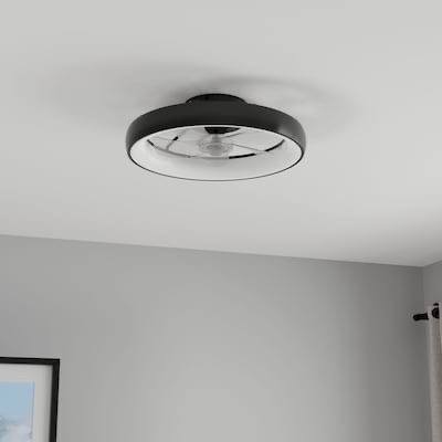  harbor breeze capeview 20-in color-changing outdoor flush mount matte black with clear acrylic blades fandelier ceiling fan with light - remote included ( 5 -blade ) 