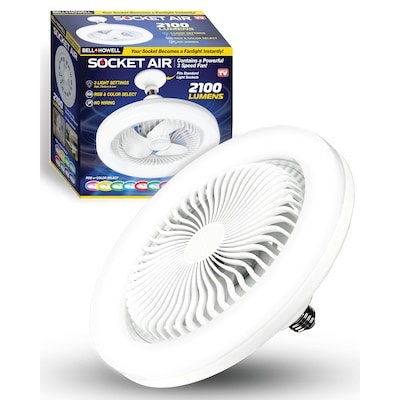 socket fan air wireless ceiling fan light color changing 2100 lumens with remote control