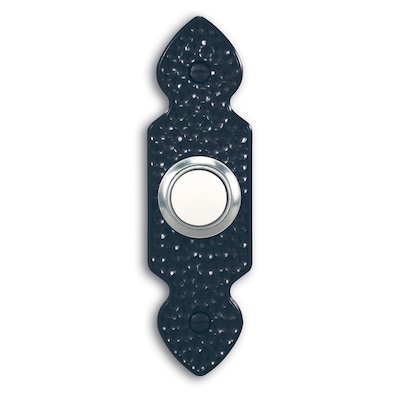 utilitech wired lighted black doorbell button