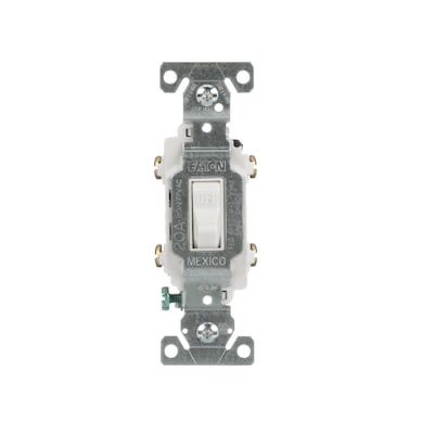 Eaton 20-amp Double pole Toggle Light Switch , White