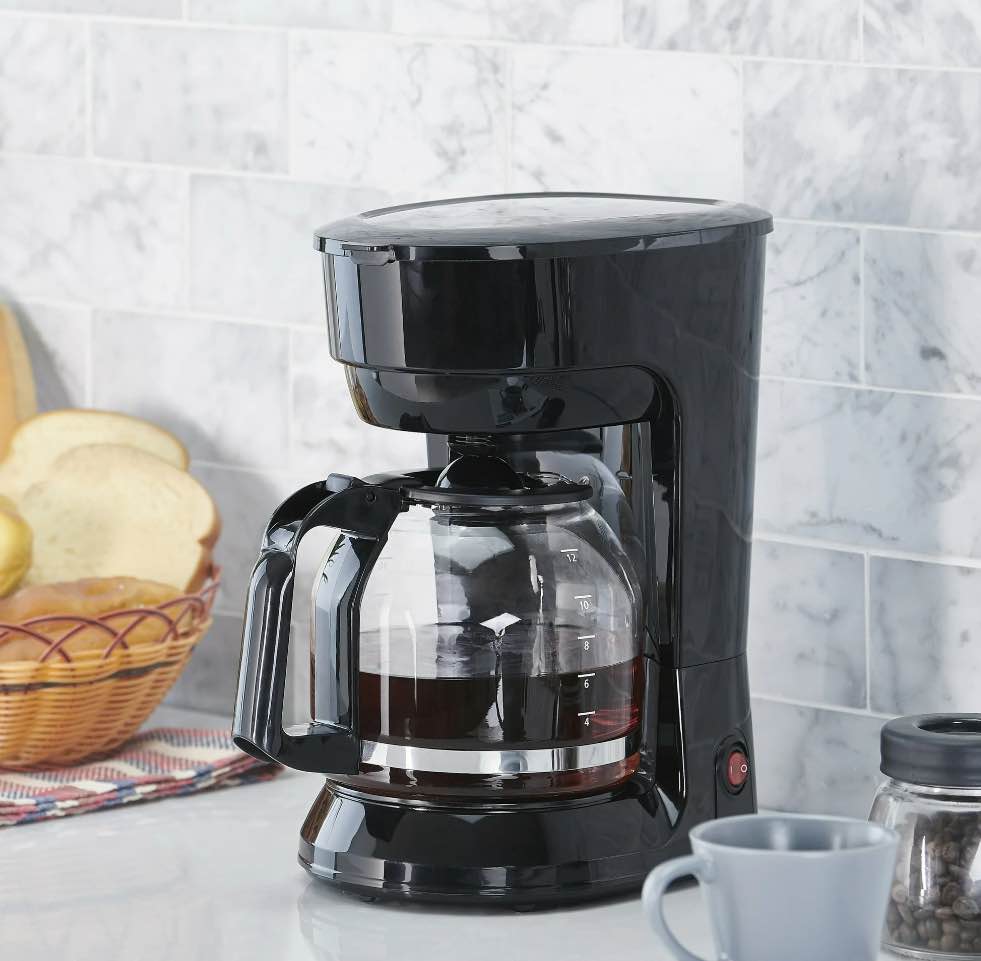 mainstays black 12-cup drip coffee maker 0.0''