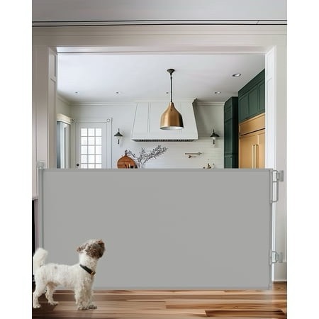 Ophanie Retractable Baby Safety Gate Mesh Pet Gate 33 Tall Extends to 55 Wide Gray
