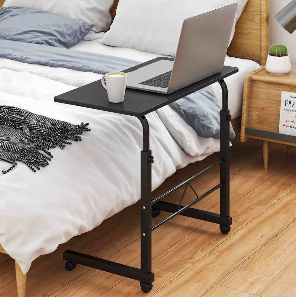 Ktaxon Laptop Table Computer Desk Adjustable Height Standing Portable Stand Up Work Station Cart Tray Side Table for Sofa and Bed Black
