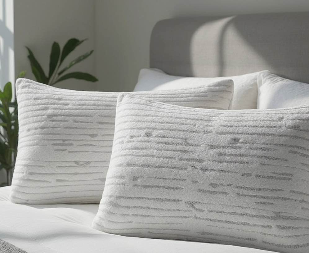 Hearth & Harbor Bed Pillows  Memory Foam Pillows for Bed  Queen Size Pillows  2 Pack
