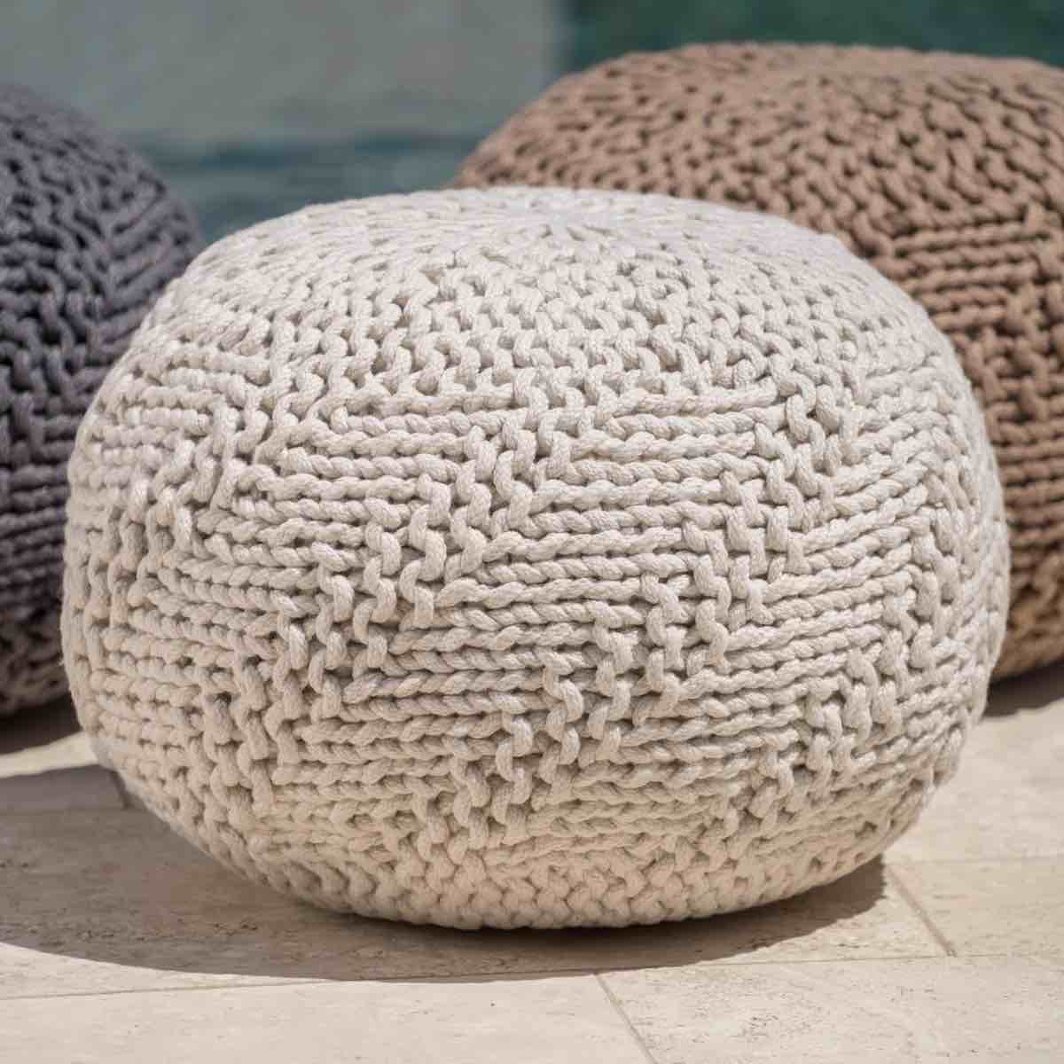 RuckeR 20" Wide Round Pouf Ottoman