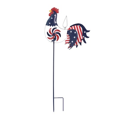 Holiday Living Metal Indoor/Outdoor Pathway marker Rooster Patriotic Decor