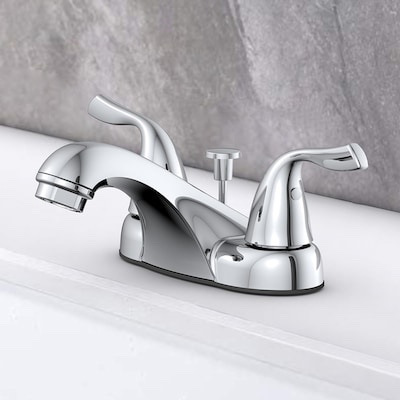 500+ bought last week Project Source Webber Chrome 4-in centerset 2-handle WaterSense Low-arc