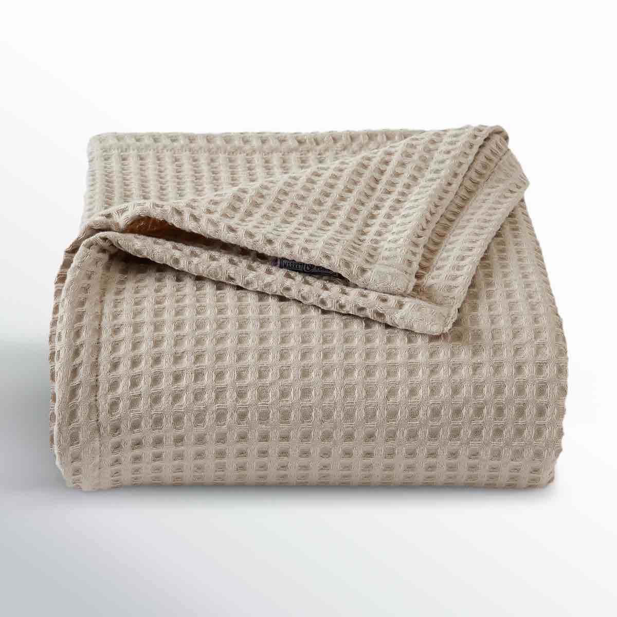 Elegant Cotton & Rayon Waffle Blanket
