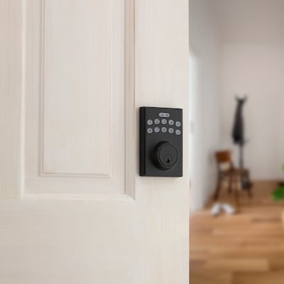reliabilt bragg matte black keypad electronic deadbolt lock