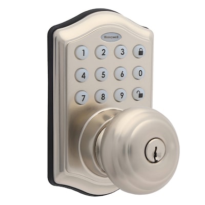 honeywell satin nickel digital knob electronic keypad entry door lock