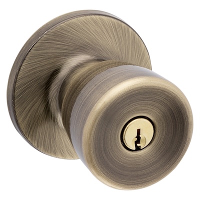 reliabilt gallo antique brass exterior keyed entry door knob