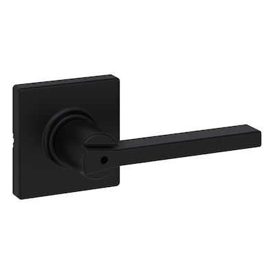 kwikset casey matte black interior bed/bath privacy door handle