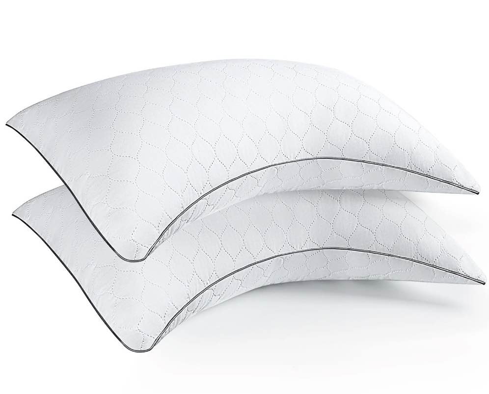 COOKEY Ergonomic Side Sleeper Pillow Set of 2, Down Alternative Bed Pillows for Neck Pain Relief, Queen Size 20" x 30" - Comfortable Pillows for Side Sleepers