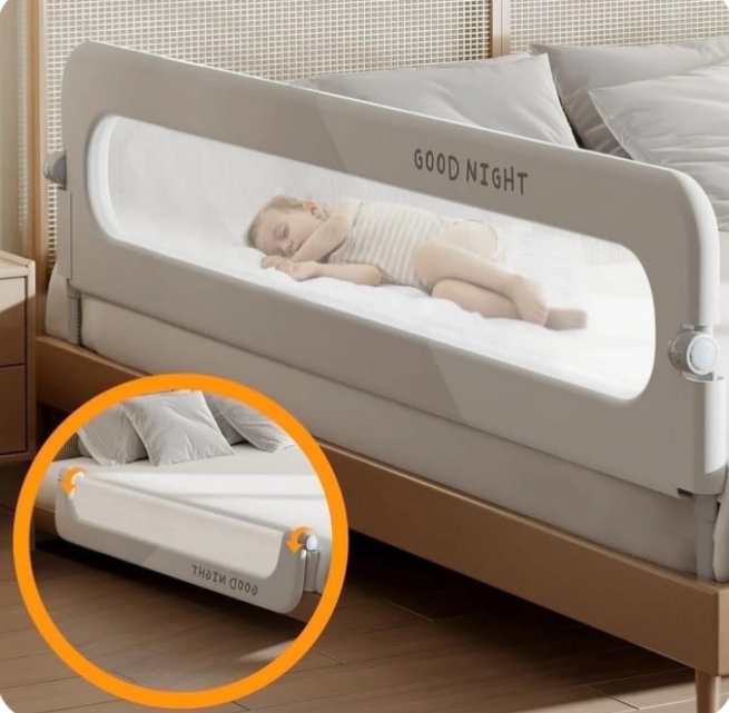 vikua 69in baby safety rails height adjustable bed guardrail for toddlers single pieceh