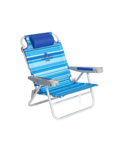 "sunnyfeel oversized tall folding beach chair, lightweight 17"" portable sand chair, heavy duty 500 lbs, blue stripe"