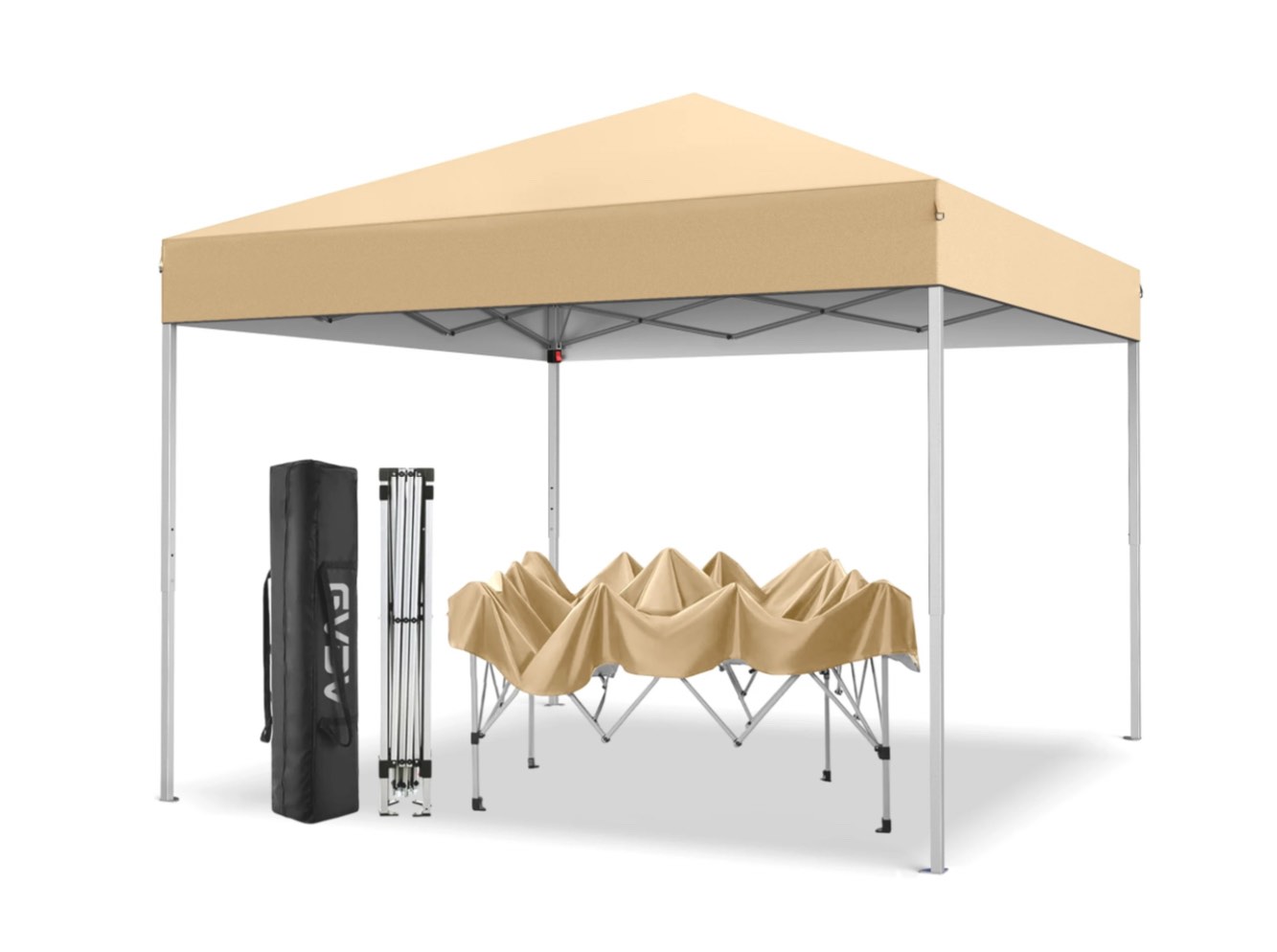 GVDV Canopy Tent, 10x10 ft Easy Pop up Outdoor Canopy Tent, Portable Straight Leg Gazebo Instant Canopy