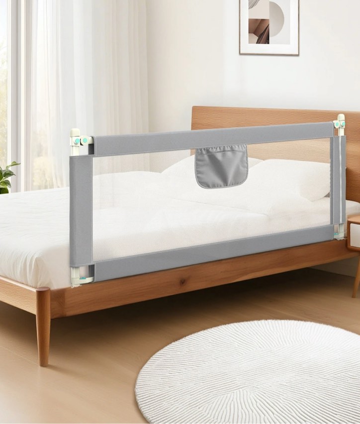 Granlass Baby Bed Rail for Toddlers, Swing Down Kids Bed Guard, Safe and Adjustable, Full Beds