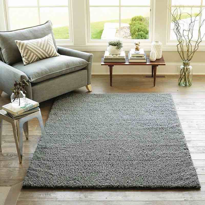 5'x7' Solid Tufted Micropoly Shag Area Rug Gray - Threshold™
