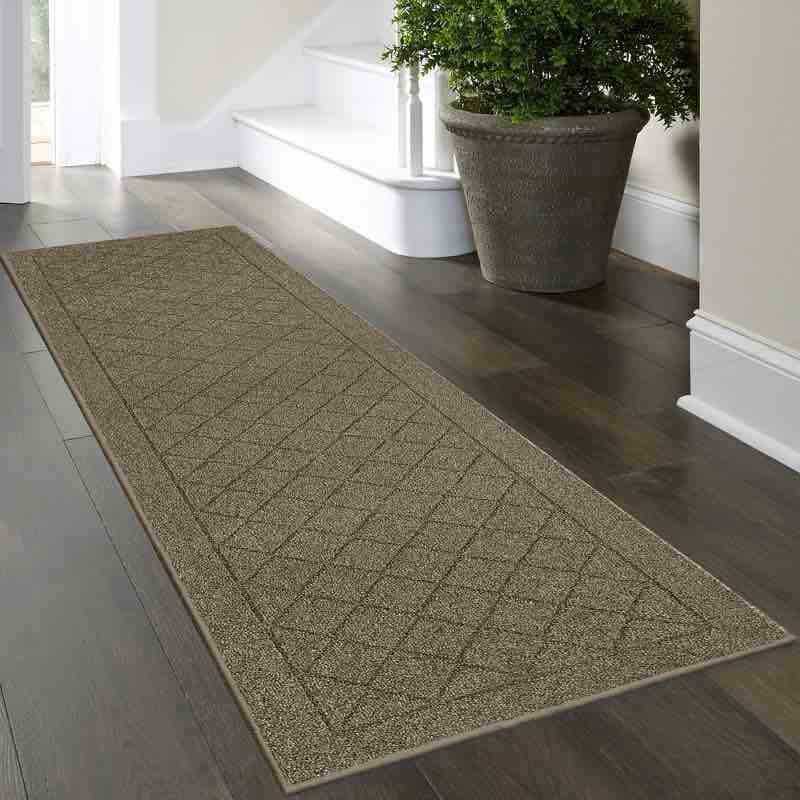 2'x7' Washable Runner Diamond Clarkson Tufted and Hooked Rug Tan - Threshold™