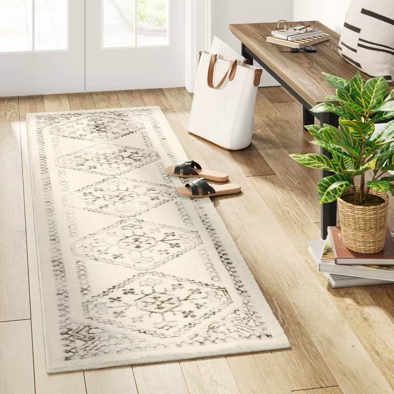 2'x7' Runner Kensington Washable Persian Style Cream Rug Cream - Threshold™