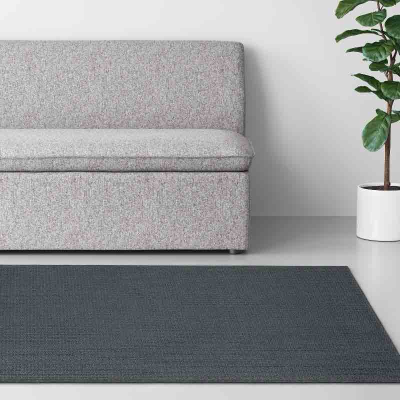 4'x5'6" Washable Solid Machine Tufted Accent Rug Gray - Threshold™: Skid-Resistant, Low Pile, OEKO-TEX Certified