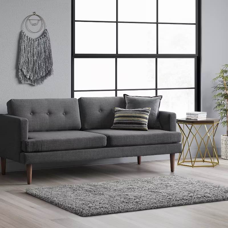 4'x5'6" Washable Plush Shag Accent Rug Gray - Room Essentials™