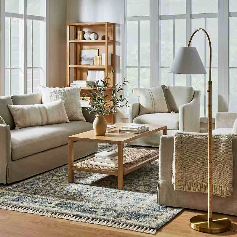 5'x7' Lost Creek Printed Paisley Rug Blue - Threshold™ designed with Studio McGee