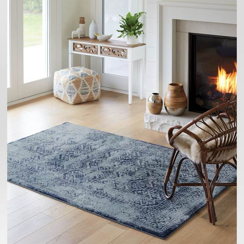 5'x7' Overdyed Area Rug Turquoise - Threshold™