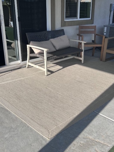 5'x7' natural woven rectangular braided outdoor area rug heathered cream - threshold™