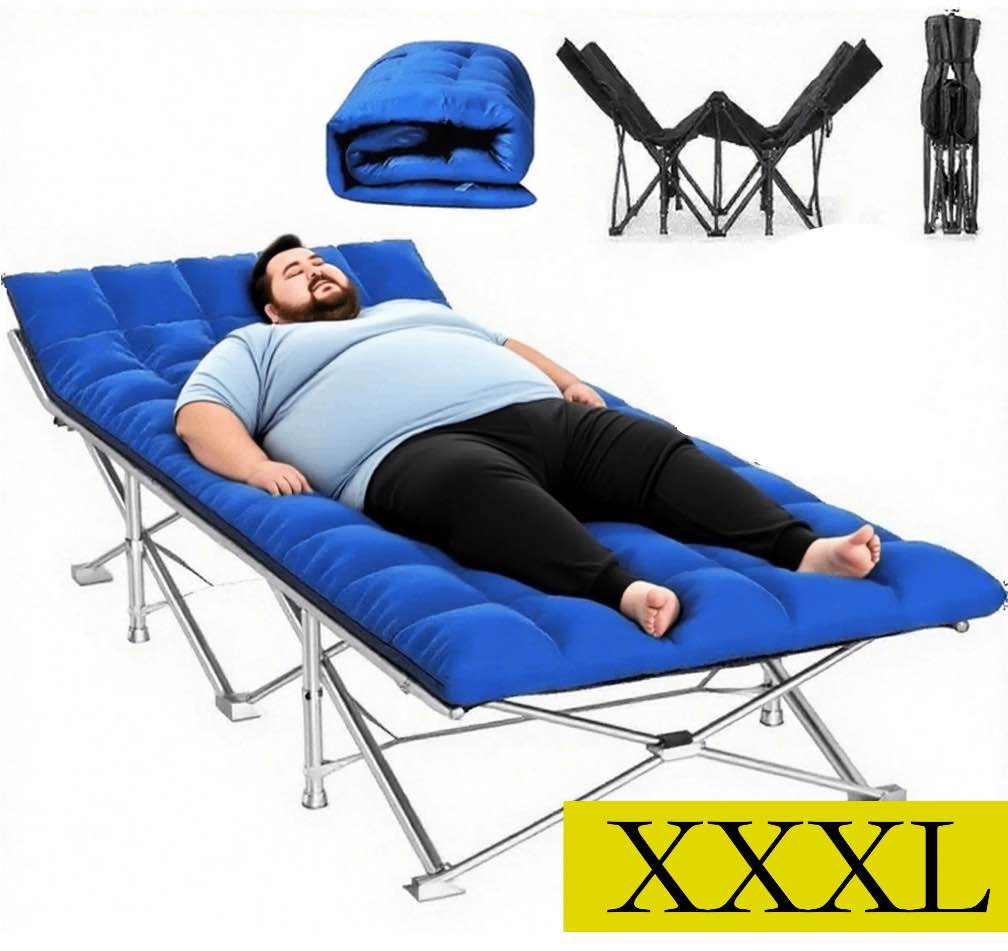 dolemoduo oversized camping cot,xxxl-83*32in folding camping cot bed for adults sleeping 1200d double layer oxford portable folding outdoor cots for camping-blue