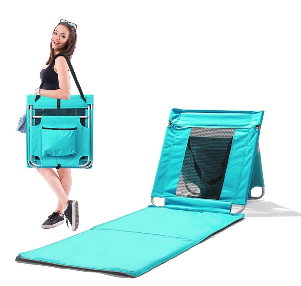 Ktaxon Beach Mat Lounge Chair, Protable Folding Lightweight  Beach Chairs for Adults, Suitable for Tanning Beach Lawn, Mint Green