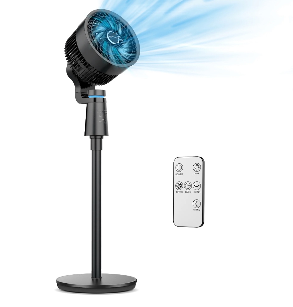 NFTIGB Pedestal Fans with Remote,75°+75° Oscillating Air Circulator Fan, 3 Speeds 3 Modes, 2025 New
