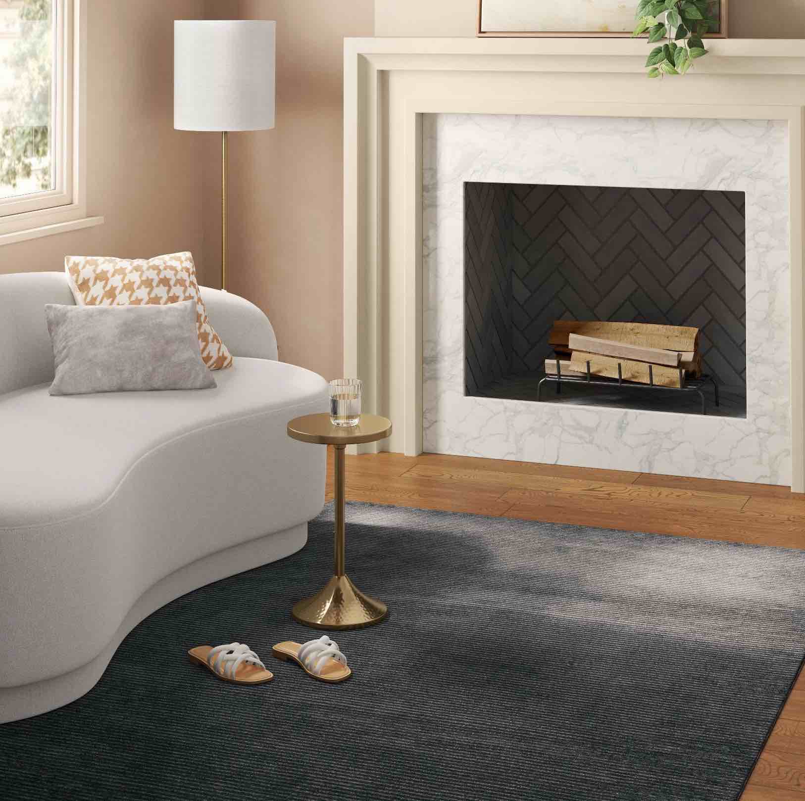 5'x7' Solid Knitted Striped Area Rug Charcoal Gray - Threshold™