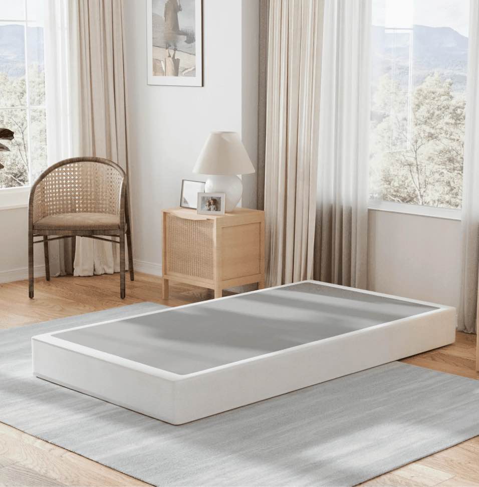 ULIESC 7 Inch Twin Box Spring, Twin Size Box Spring Only, Metal Box Spring Twin with Fabric Cover, Sturdy Mattress Foundation, Noise Free, Non-Slip, Easy Assembly