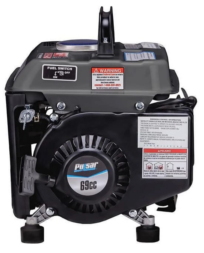 Pulsar G1200SG Portable Gas-Powered Generator with Carrying Handle 1200W Black/Gray