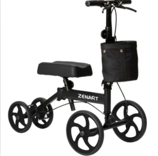 ZENART Economy Knee Scooter Foldable Walker for Foot Surgery Adult Crutch Alternative