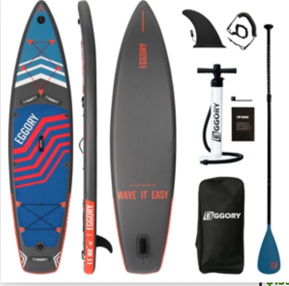 EGGORY Inflatable Stand up Paddle Board 11ft Fishing Paddle Board Wide Stable Design with Full SUP Accessories