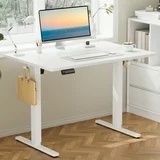 concetta electric standing desk height-adjustable desk - 40 x 24 inch desk workstation for home office, white
