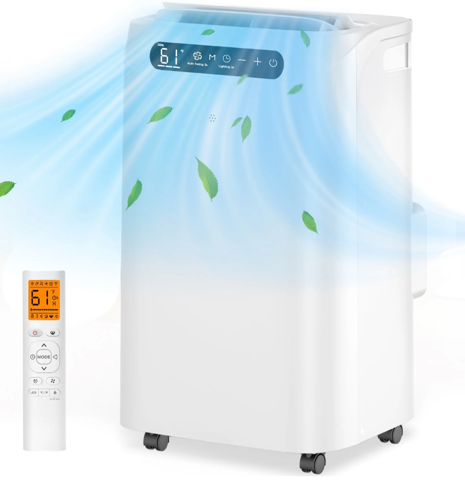 Fosawd 14000 BTU Portable Air Conditioner Cools up to 700 Sq. ft, 3-in-1 AC, Dehumidifier, Fan