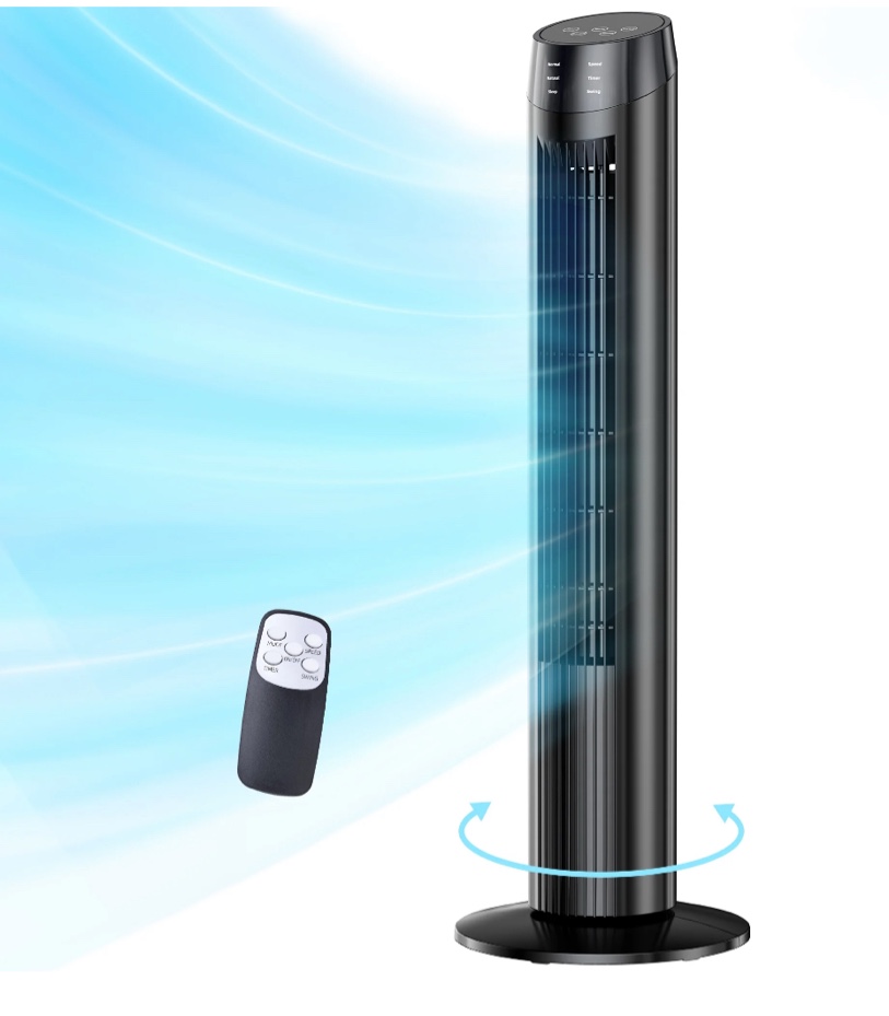 szrsth tower fan, 36" oscillating standing floor cooling fans, 3 speeds & modes,9h timer for home bedroom