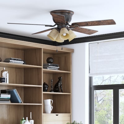 Harbor Breeze, 52" Oil Rubbed Bronze Ceiling Fan Marbleized Glass LED Light Kit