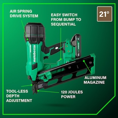 Metabo HPT Multi-Volt 3-1/2-in 21 -Degree Cordless Roundhead Framing Nailer-tool only