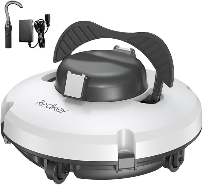 S100 Cordless Robot Pool Cleaner, Last 130Min, 18° Slope Angle, Automatic Pool Vacuum for Above Ground Pools, Self-Parking Pool Cleaner with Filter Basket, Pool Robot Up to 1100 sq.ft