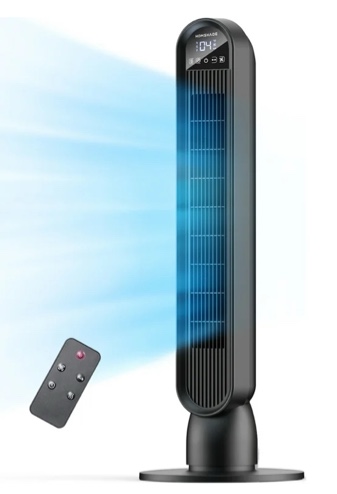 Tower Fan for Home,36" Standing Floor Fan LED Touchscreen,HOMSHADE Wide Oscillating Fan,Quiet Home Fan,26 ft/s High Velocity,4 Speeds,4 Modes,8H Timer