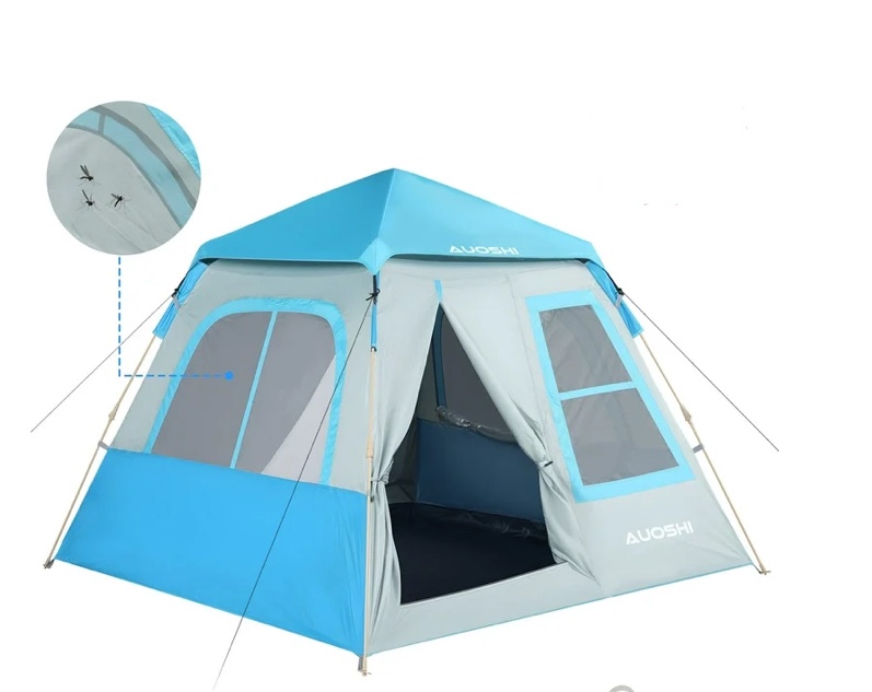 AUOSHI Tents for Camping for 4-5 Person with Carry Bag Waterproof Setup 2 Doors-Instant Camping Tent Hiking & Traveling