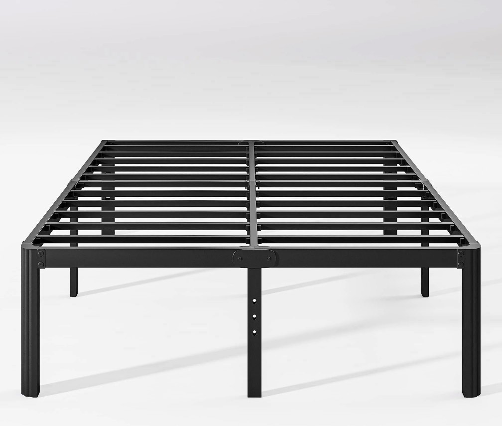 Woozuro 18 inch Queen Metal Bed Frame with Rounded Corners, Heavy Duty Platform Bed, No Box Spring Needed, Easy Assembly