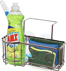 Simple Houseware Kitchen Sink Caddy Organizer for Brush Sponge Holder, Bronze